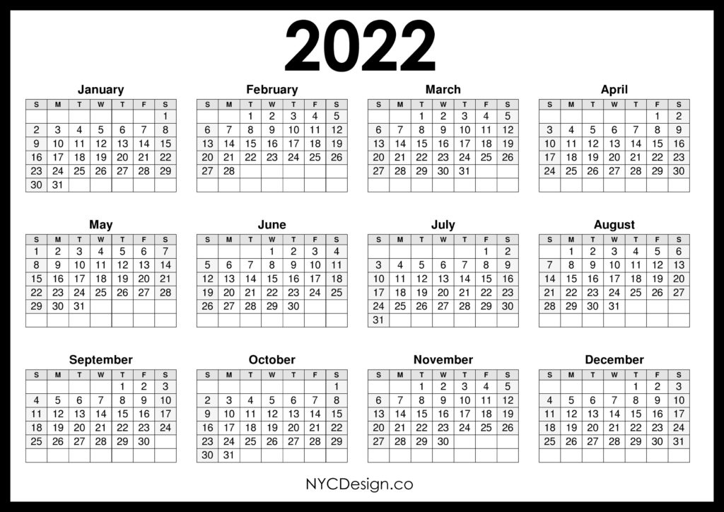 free downloadable 2022 calendar
