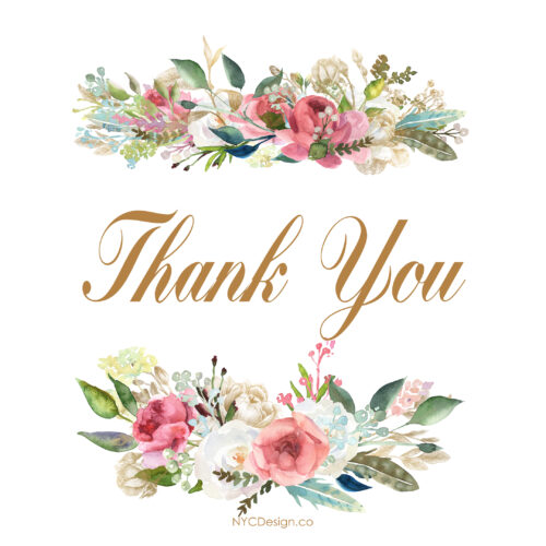 Thank You Cards, Free, Printable: Floral, Blue, Pink, Beige – NYCDesign ...