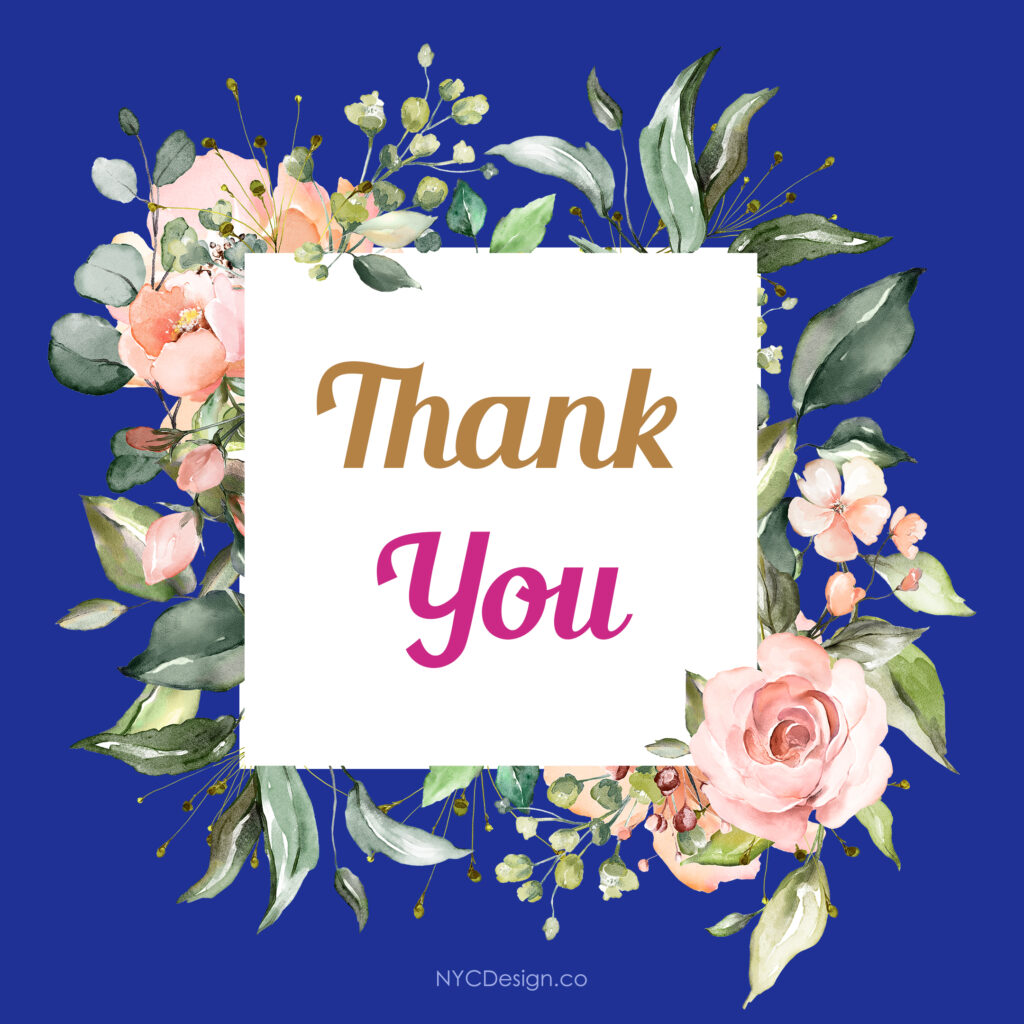 Thank You Cards, Free, Printable: Floral, Blue, Purple – NYCDesign.co ...