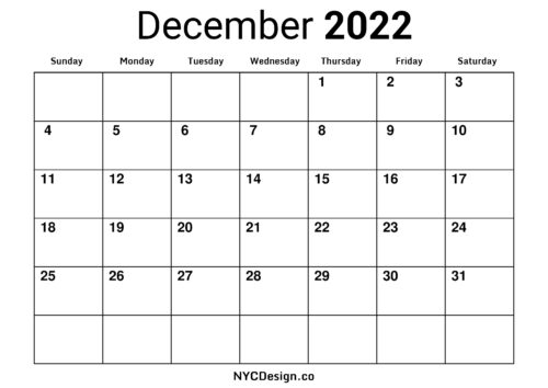 2022 Monthly Calendar & Planner, Modern Printable Free, Horizontal 