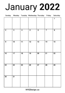 2022 Monthly Calendar & Planner, Modern Printable Free, Vertical ...