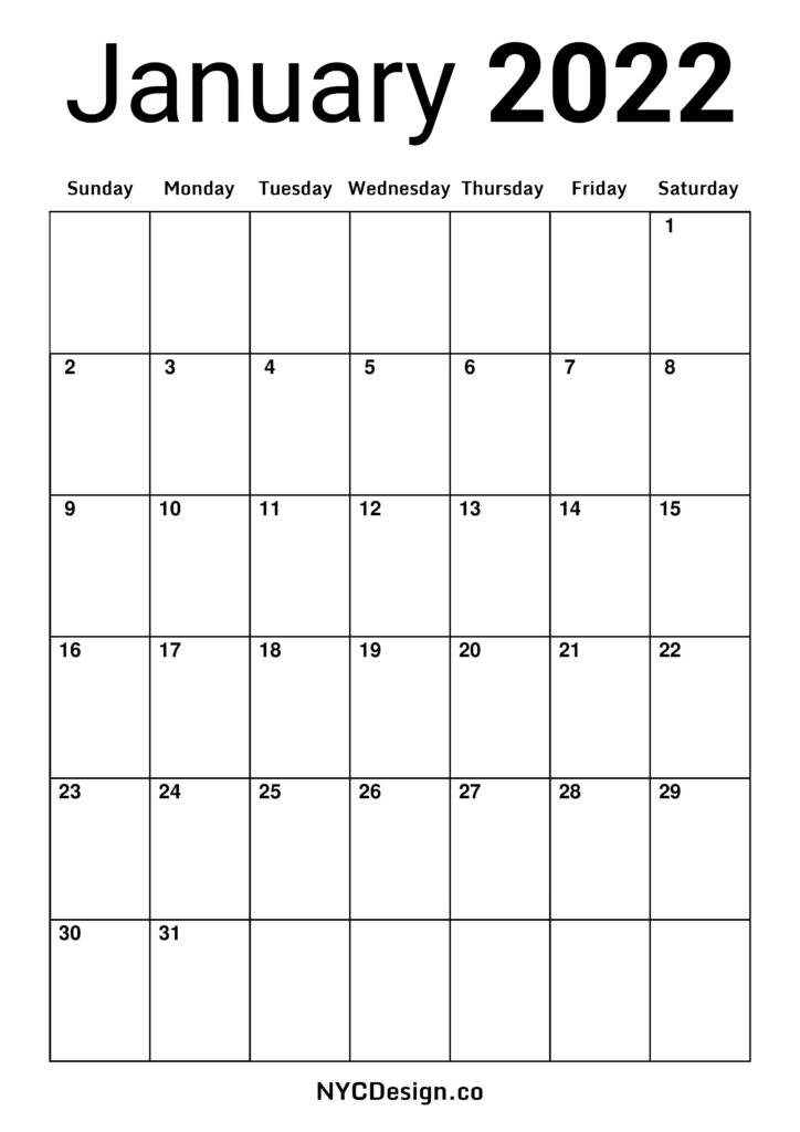 2022 Monthly Calendar & Planner, Modern Printable Free, Vertical ...