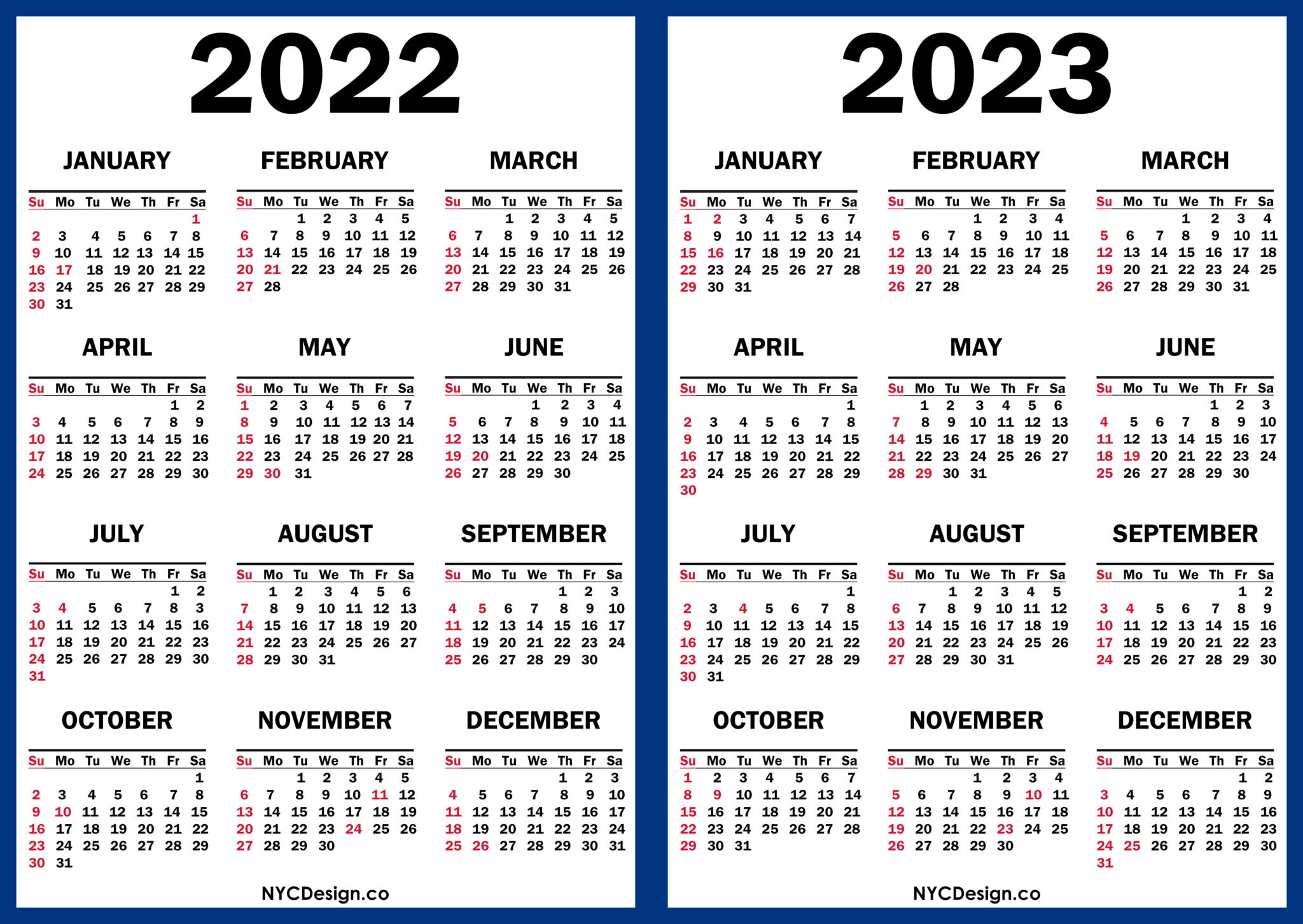 Free Download Hd 2022 2023 Two Year Calendar Free Printable Excel Riset