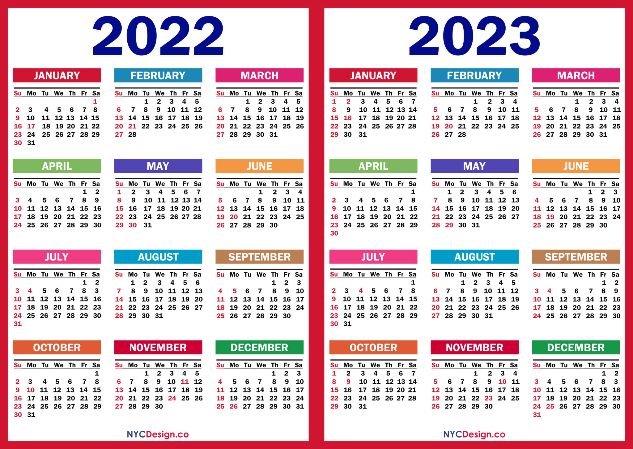 2021 Period Calendar, Free Printable PDF, JPG, Green, Red – NYCDesign ...